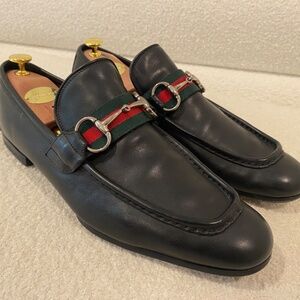 Gucci Black Leather Horsebit Loafer Men's Size 10